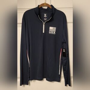 NWT Navy Blue USA Soccer Striker 1/2 zip Pullover Size Large